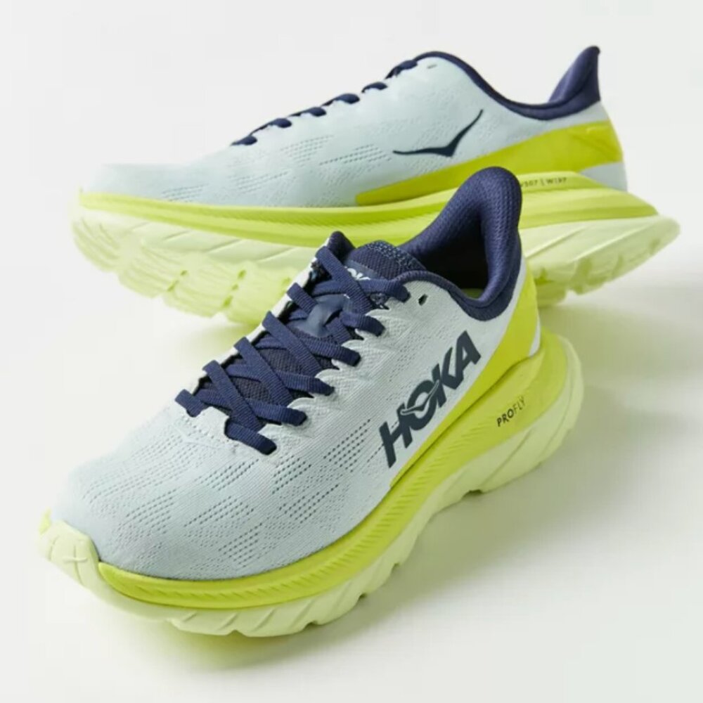 HOKA One One Mach 4 Profly Running Shoe - Blue Flower Citrus